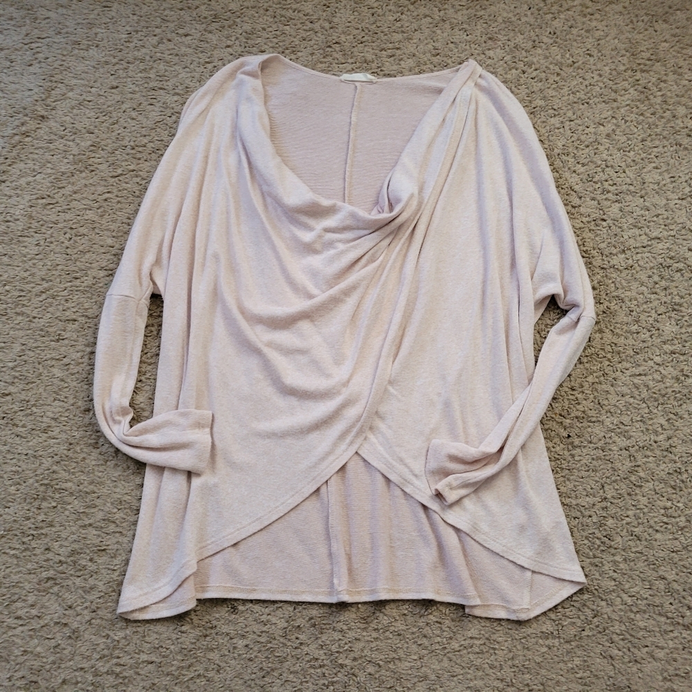 Drape front light sweater
